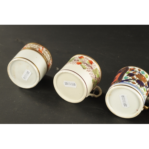 130 - A COLLECTION OF FOUR WORCESTER COFFEE CANS, THREE OTHER ENGLISH COFFEE CANS AND NEW HALL CUP (6.5cm ... 