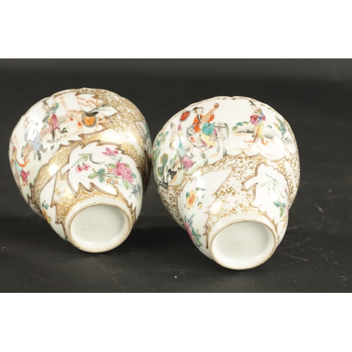 133 - A PAIR OF CHINESE PORCELAIN BEAKERS painted with figures in gardens circa 1750, along with A CHINESE... 