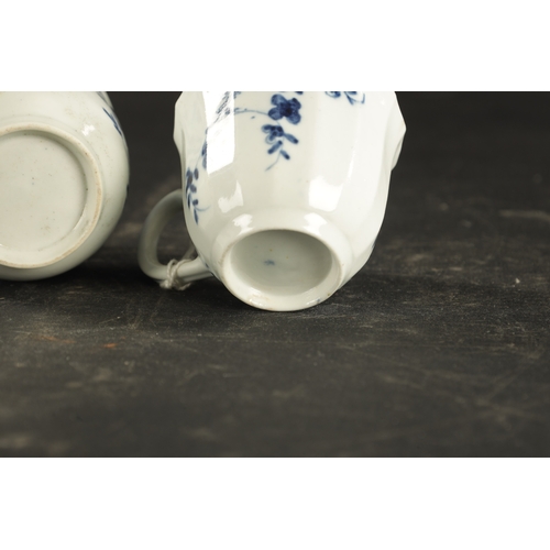 135 - A WORCESTER HOLLOW ROCK LILY PATTERN FLUTED CUP CIRCA 1760, TOGETHER WITH THREE SIMILAR COFFEE CUPS ... 