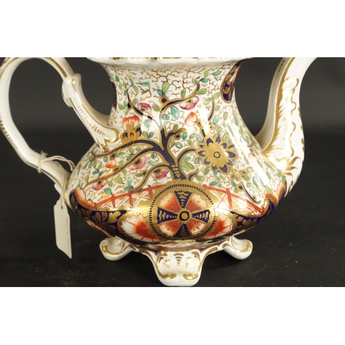 138 - A COALPORT TYPE PORCELAIN TEAPOT painted in the Imari style (19cm)