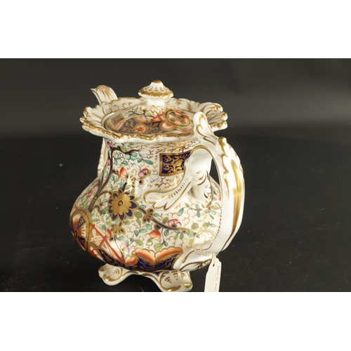 138 - A COALPORT TYPE PORCELAIN TEAPOT painted in the Imari style (19cm)