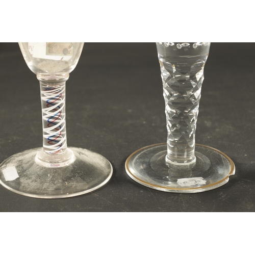 14 - A GIANT PAIR OF LATE 19TH CENTURY FRENCH FLARED GOBLETS with faceted stems and rich gilt decoration ... 