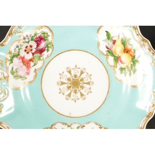 144 - A PAIR OF MID 19TH CENTURY COPELAND AND GARRET SHAPED PLATES PAINTED WITH FLOWERS AND 6 OTHERS, incl... 