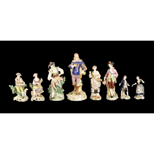 161 - A QUANTITY OF EIGHT LATE 19TH CENTURY FRENCH PORCELAIN FIGURES