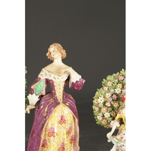 167 - THREE LATE 19TH CENTURY FRENCH BOCAGE FIGURES AND A FIGURE OF A LADY (27cm high and smaller)