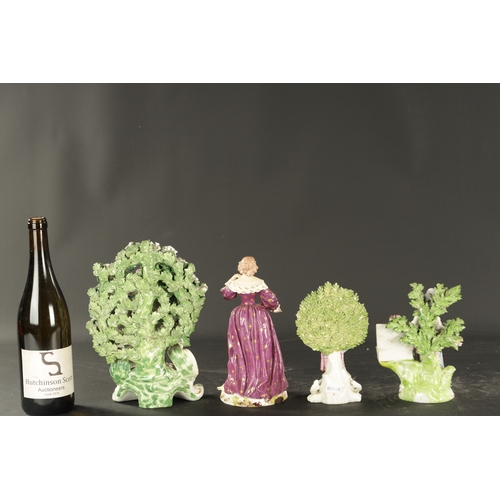 167 - THREE LATE 19TH CENTURY FRENCH BOCAGE FIGURES AND A FIGURE OF A LADY (27cm high and smaller)