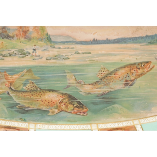 175 - AN FSC CZECHOSLOVAKIAN QUALITY PORCELAIN FISH SERVICE comprising of a salmon dish and six crescent s... 