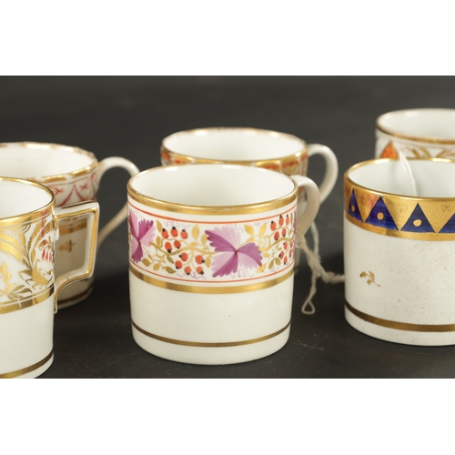 182 - A COLLECTION OF TEN COALPORT COFFEE CANS CIRCA 1810 with gilt and enamel decoration. (6.5cm high)