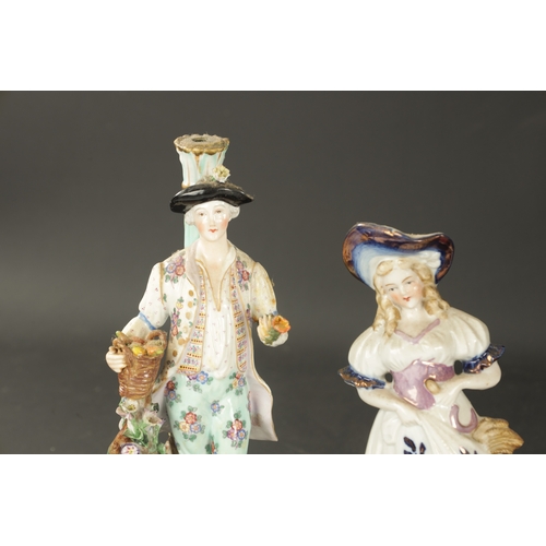 200 - A PAIR OF LATE 19TH CENTURY ROYAL DUX FIGURES OF BOYS along with THREE PAIRS OF CONTINENTAL FIGURES ... 