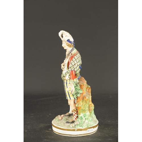 205 - A RARE DERBY PORCELAIN FIGURE GROUP CIRCA 1790 depicting a prescan sailer and a highlander. (32.5cm ... 