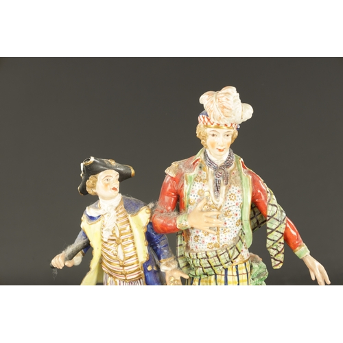 205 - A RARE DERBY PORCELAIN FIGURE GROUP CIRCA 1790 depicting a prescan sailer and a highlander. (32.5cm ... 