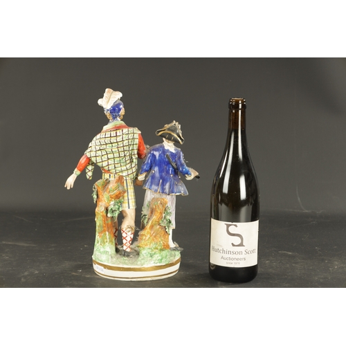 205 - A RARE DERBY PORCELAIN FIGURE GROUP CIRCA 1790 depicting a prescan sailer and a highlander. (32.5cm ... 