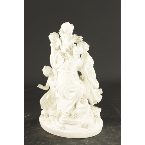 213 - A LATE 18TH CENTURY DERBY BISQUE PORCELAIN GROUP OF VENUS CAPTURING CUPID (27cm high)