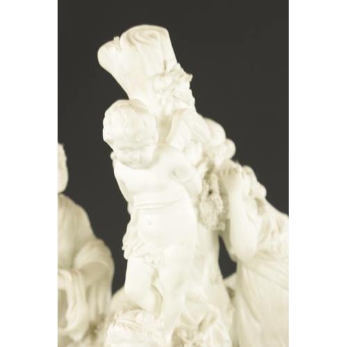 213 - A LATE 18TH CENTURY DERBY BISQUE PORCELAIN GROUP OF VENUS CAPTURING CUPID (27cm high)