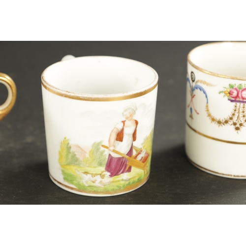 222 - A COLLECTION OF EIGHT MINTON COFFEE CANS CIRCA 1810 enamel and gilt decoration. (6cm high)