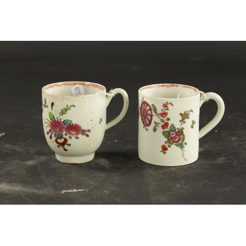 227 - A MID 18TH CENTURY BOW PORCELAIN COFFEE CAN AND CUP (6cm high)