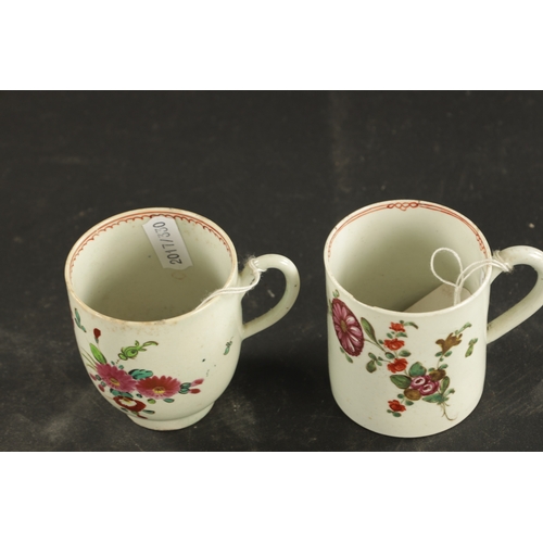 227 - A MID 18TH CENTURY BOW PORCELAIN COFFEE CAN AND CUP (6cm high)