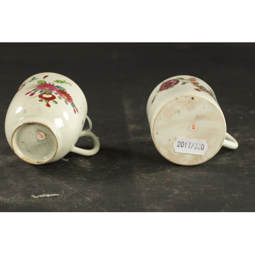 227 - A MID 18TH CENTURY BOW PORCELAIN COFFEE CAN AND CUP (6cm high)