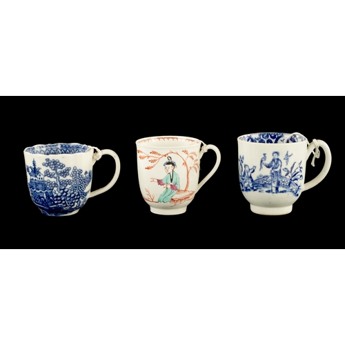 231 - THREE PIECES OF LATE 18TH CENTURY LIVERPOOL PORCELAIN comprising a cup painted with a Chinese lady i... 