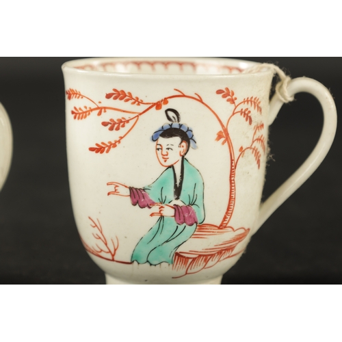 231 - THREE PIECES OF LATE 18TH CENTURY LIVERPOOL PORCELAIN comprising a cup painted with a Chinese lady i... 