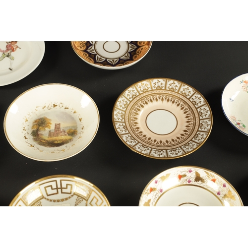 236 - A COLLECTION OF TWENTY-THREE 19TH CENTURY ENGLISH PORCELAIN SAUCERS