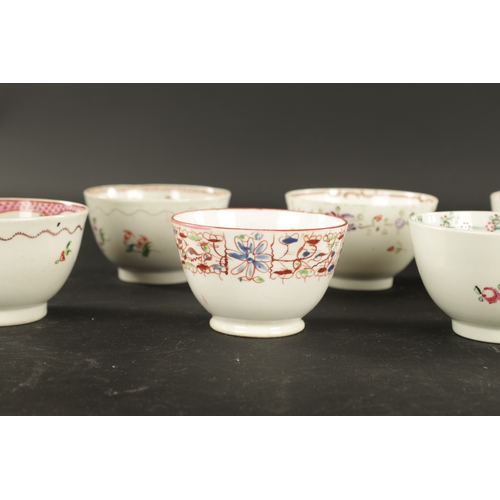 238 - A COLLECTION OF ELEVEN ENGLISH PORCELAIN TEA BOWLS including Liverpool and Worcester examples (5cm h... 