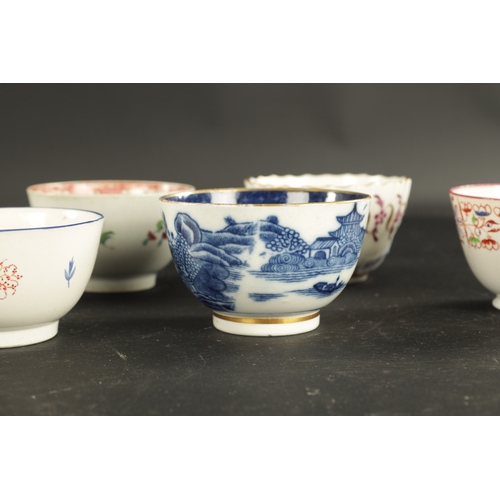 238 - A COLLECTION OF ELEVEN ENGLISH PORCELAIN TEA BOWLS including Liverpool and Worcester examples (5cm h... 