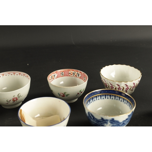 238 - A COLLECTION OF ELEVEN ENGLISH PORCELAIN TEA BOWLS including Liverpool and Worcester examples (5cm h... 