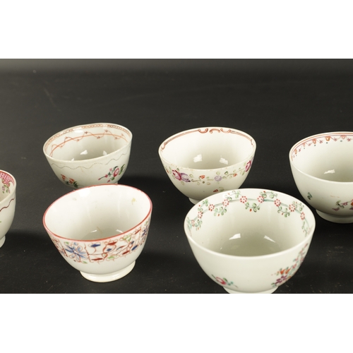 238 - A COLLECTION OF ELEVEN ENGLISH PORCELAIN TEA BOWLS including Liverpool and Worcester examples (5cm h... 