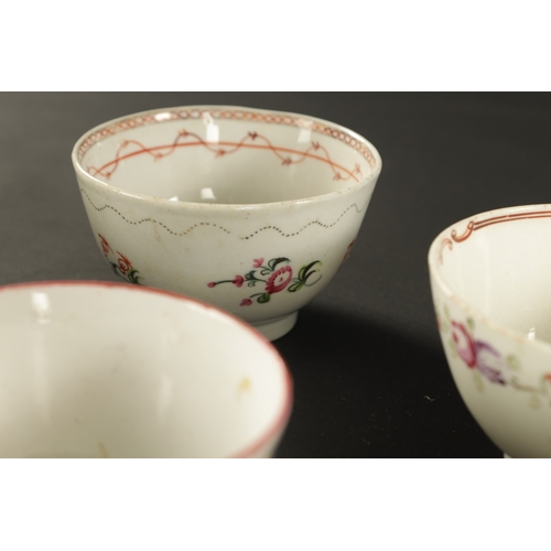 238 - A COLLECTION OF ELEVEN ENGLISH PORCELAIN TEA BOWLS including Liverpool and Worcester examples (5cm h... 