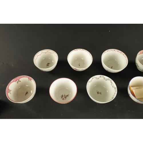 238 - A COLLECTION OF ELEVEN ENGLISH PORCELAIN TEA BOWLS including Liverpool and Worcester examples (5cm h... 