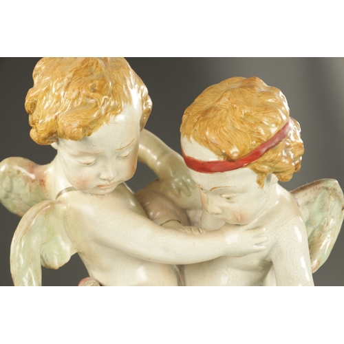 244 - A LARGE EARLY 19TH CENTURY STAFFORDSHIRE GROUP QUARRELLING CUPIDS possibly Enoch Wood. (43cm and Sma... 