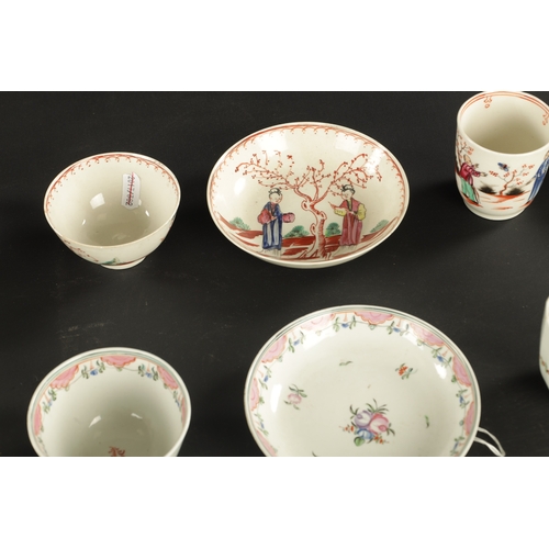 247 - A NEWHALL PORCELAIN TEA BOWL AND PORCELAIN SAUCER and A CUP AND SAUCER OF THE SAME PATTERN CIRCA 180... 