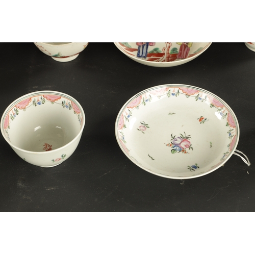 247 - A NEWHALL PORCELAIN TEA BOWL AND PORCELAIN SAUCER and A CUP AND SAUCER OF THE SAME PATTERN CIRCA 180... 