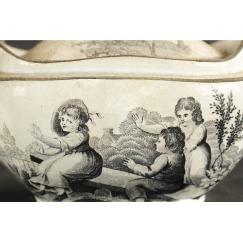 26 - A MID 19TH CENTURY MIDDLESBOROUGH POTTERY MUG printed and painted with a cricket scene TOGETHER WITH... 