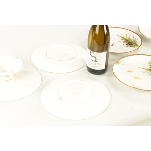 261 - A ENGLISH PORCELAIN PART DESSERT SERVICE CIRCA 1870 comprising one comport and size dessert plates. ... 