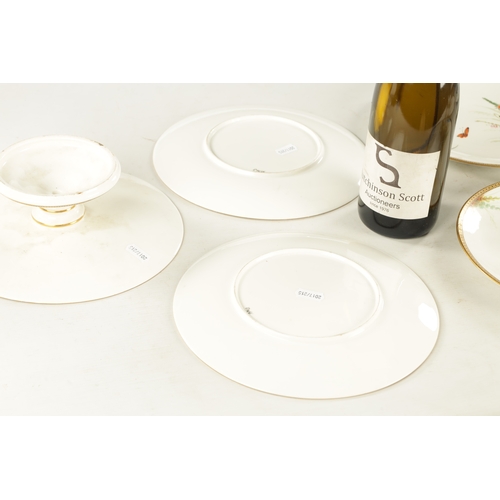 261 - A ENGLISH PORCELAIN PART DESSERT SERVICE CIRCA 1870 comprising one comport and size dessert plates. ... 