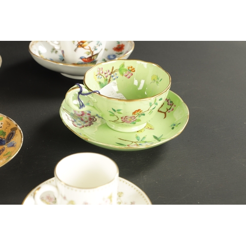 264 - A COLLECTION OF FOURTEEN 19TH CENTURY PORCELAIN TEA CUPS AND SAUCERS