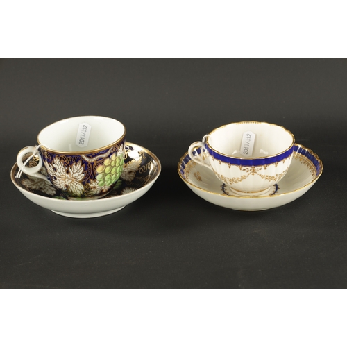 27 - FOUR PIECES OF LATE 18TH CENTURY ENGLISH PORCELAIN comprising a Derby porcelain cup and saucer circa... 