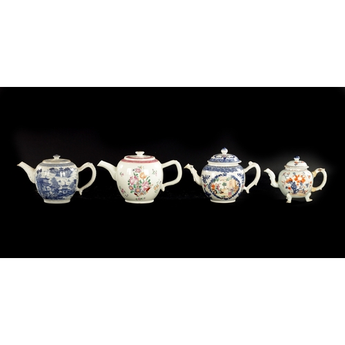 271 - A GROUP OF FOUR MID 18TH CENTURY CHINESE TEAPOTS (15cm high and smaller)