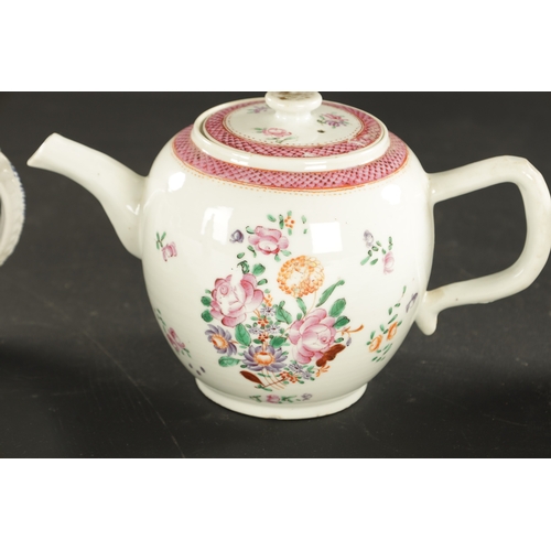 271 - A GROUP OF FOUR MID 18TH CENTURY CHINESE TEAPOTS (15cm high and smaller)