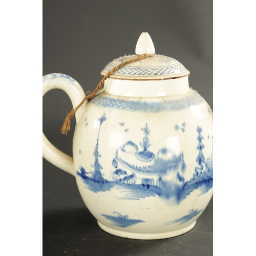 272 - A LATE 18TH CENTURY ENGLISH PEARLWARE TEAPOT WITH PRODIGAL SUN PRINTS together with two other pearlw... 