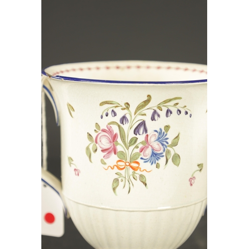 279 - A YORKSHIRE CREAMWARE MUG INSCRIBED JOHN AND SARAH MITCHELL KIGHLEY 1802 together with a PEARLWARE L... 