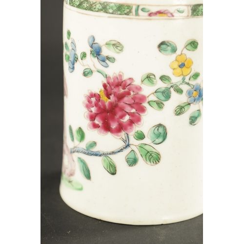 285 - A MID 18TH CENTURY BOW PORCELAIN MUG painted in imari enamels (12cm high)