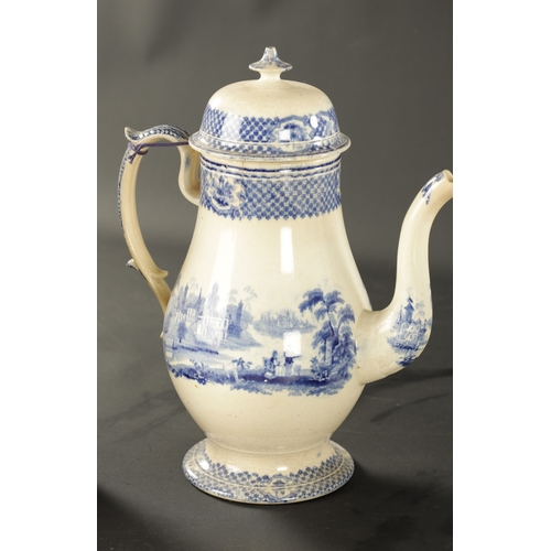 289 - THREE LATE 18TH CENTURY ENGLISH PORCELAIN TEAPOTS AND TWO PEARLWARE COFFEE POTS (28cm high and small... 