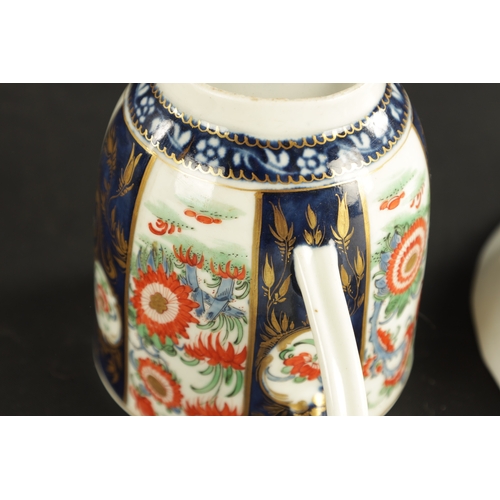 298 - A WORCESTER PORCELAIN CUP AND SAUCER DECORATED IN THE OLD JAPAN PATTERN CIRCA 1770 (8cm high)