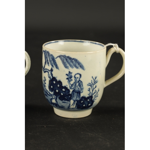 305 - RICHARD CHAFFERS LIVERPOOL COFFEE CUP PAINTED BLUE AND WHITE TOGETHER WITH A PHILIP CHRISTIAN LIVERP... 