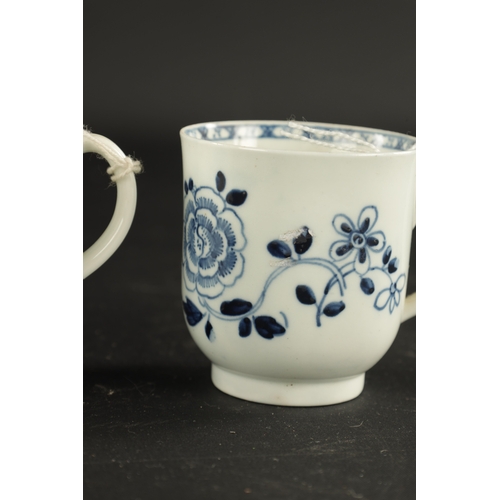 305 - RICHARD CHAFFERS LIVERPOOL COFFEE CUP PAINTED BLUE AND WHITE TOGETHER WITH A PHILIP CHRISTIAN LIVERP... 