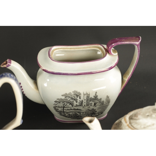 306 - A COLLECTION OF ELEVEN 19TH CENTURY TEAPOTS (19cm high and smaller )