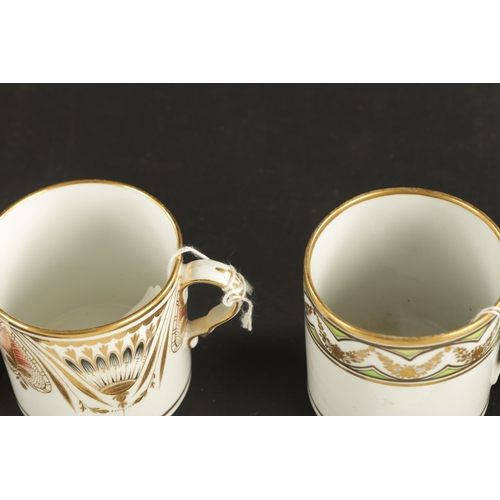 320 - EIGHT ENGLISH PORCELAIN COFFEE CANS CIRCA 1810 (6.5cm high)